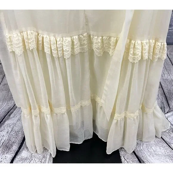 GUNNE SAX Prairie Wedding Dress Cottagecore Lace Romantic Bridal 7 - Picture 8 of 16